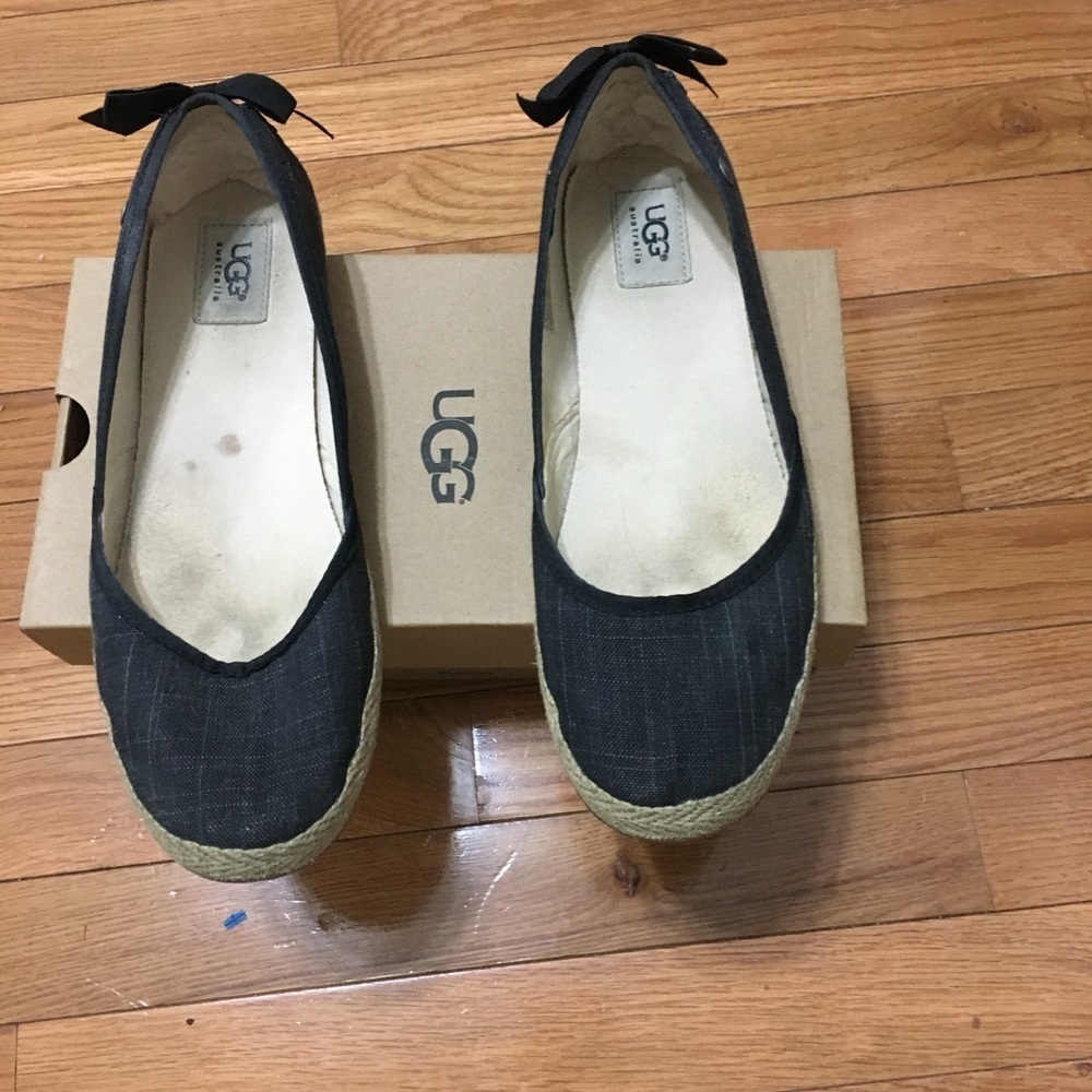 UGG Black Espadrille Shoes with Classic Design